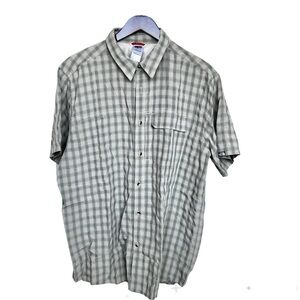 The North Face Men's XL Cream, olive green Plaid Short Sleeve Button Dow…